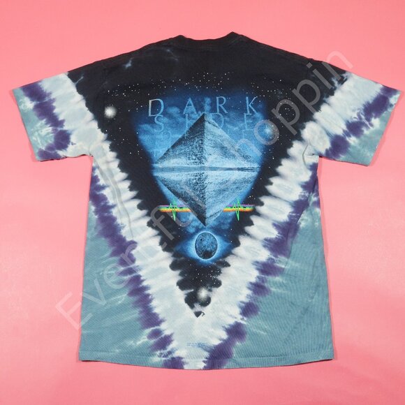 Vintage 2005 Liquid Blue Pink Floyd Dark Side of the Moon Tie Dye T Shir… - Picture 3 of 5